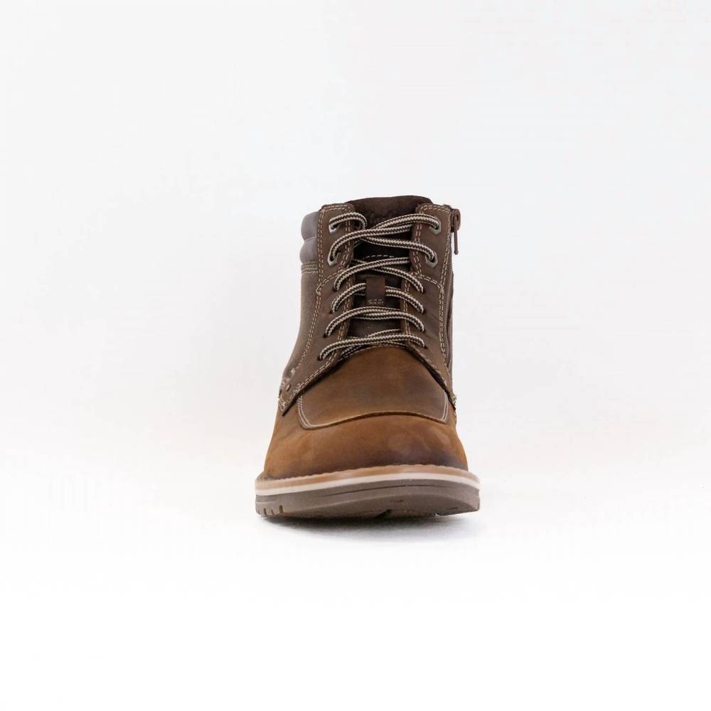 NEW CLARKS men's morwell zip waterproof boot in beeswax leather - Picture 4 of 7